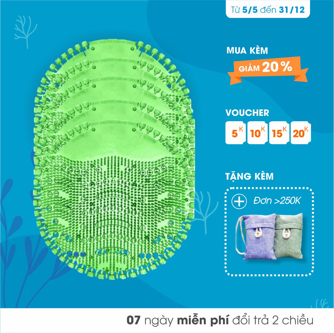 Combo 10 Tấm Lót Khử Mùi Bồn Tiểu ECODEALS Wave Fresher - Khử mùi vượt trội 30 ngày, chống văng giọt bắn - Mùi ngẫu nhiên