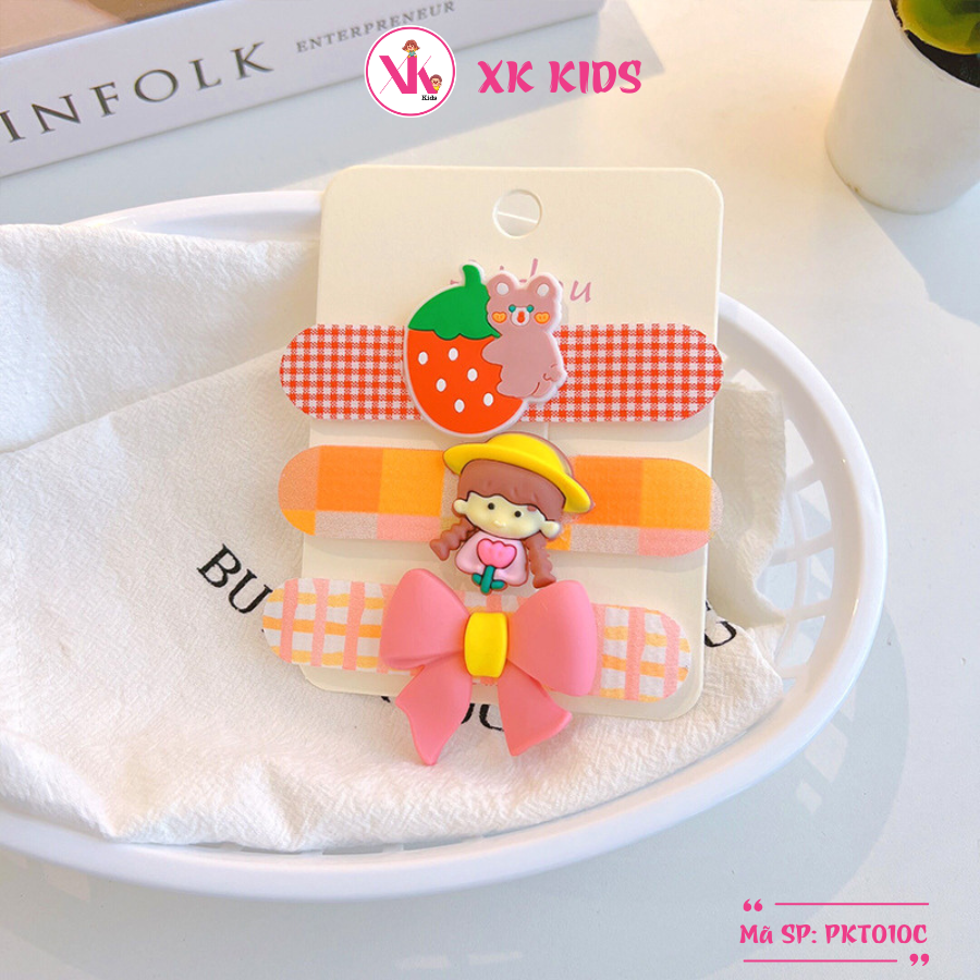 Set 3 băng đô tóc bé gái nhiều hình XK KIDS PKT010C