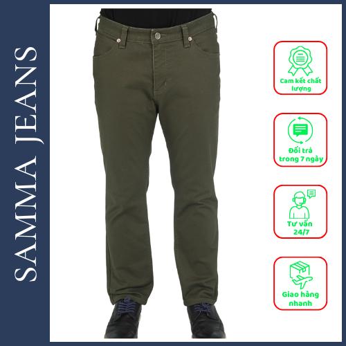 Quần jean slim fit nam Q3 OLIVE, quần jean ống đứng siêu đẹp,cotton cao cấp co dãn 4 chiều - Thương hiệu Samma Jeans