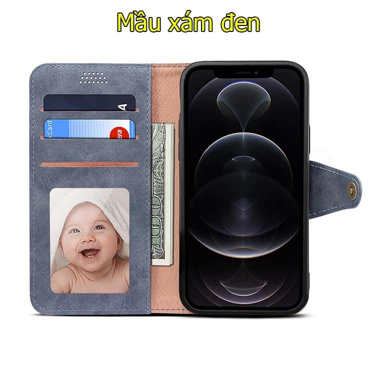 Bao da dành cho iPhone 12 pro max/ 11 pro max dạng ví đa năng