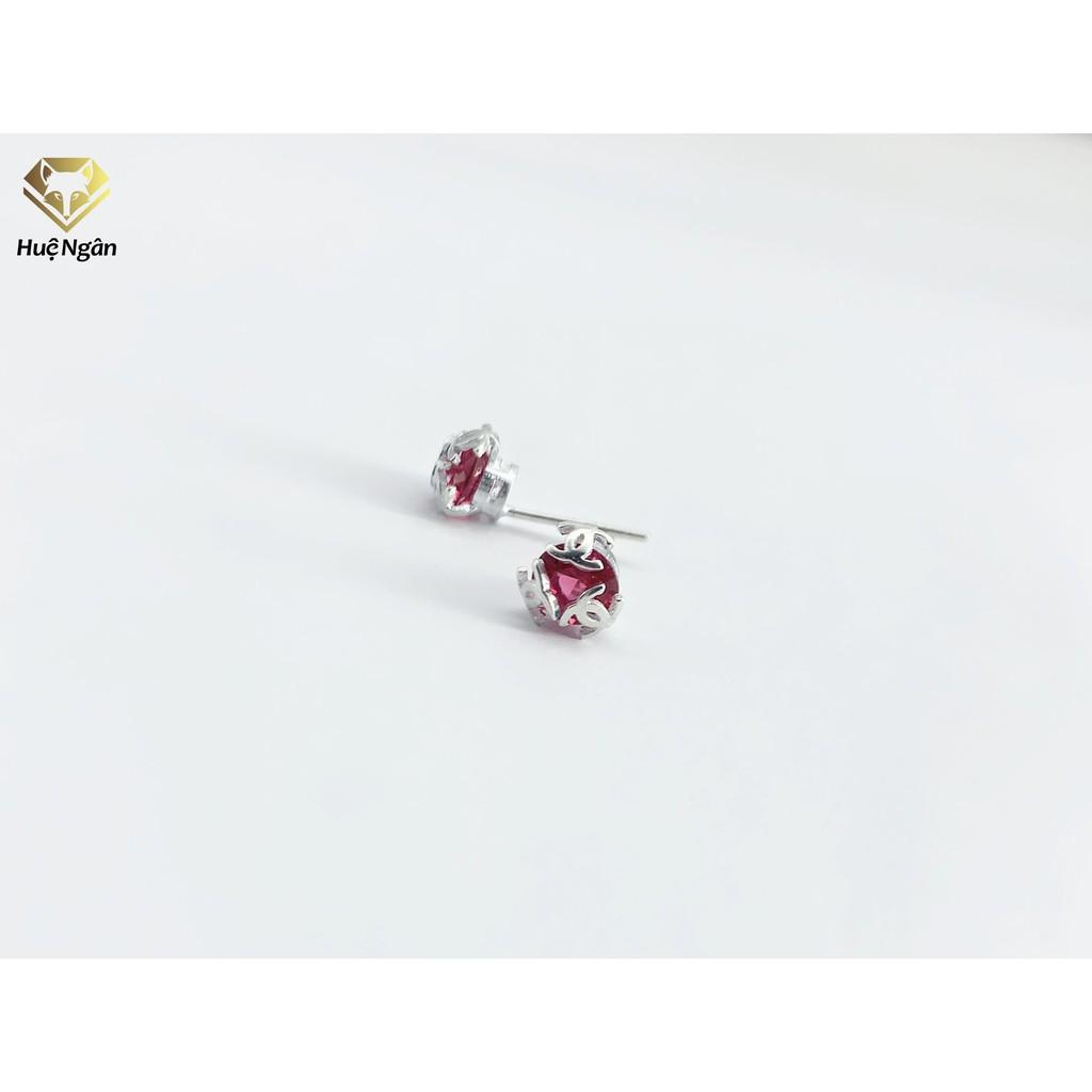 Bông tai bạc Ý 925 Bạc xinh Huệ Ngân Nụ Đá YCXR140