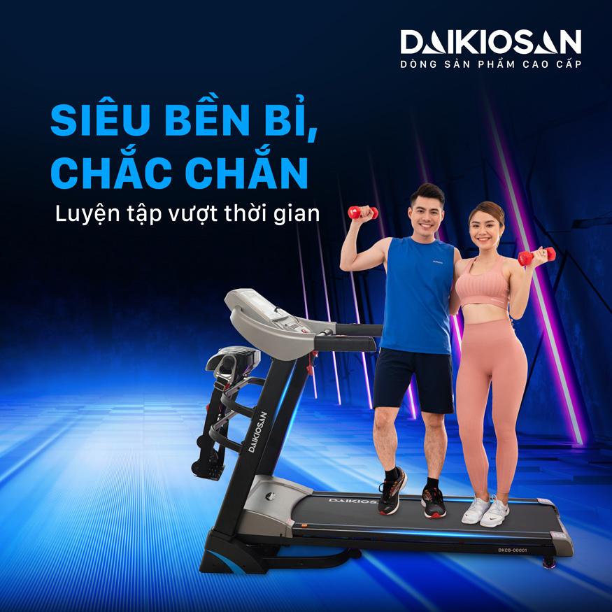 Máy Chạy Bộ Daikiosan DKCB-00001 Gấp Gọn, Máy Chạy Bộ Theo Dõi Sức Khỏe Khung Chắc Chắn