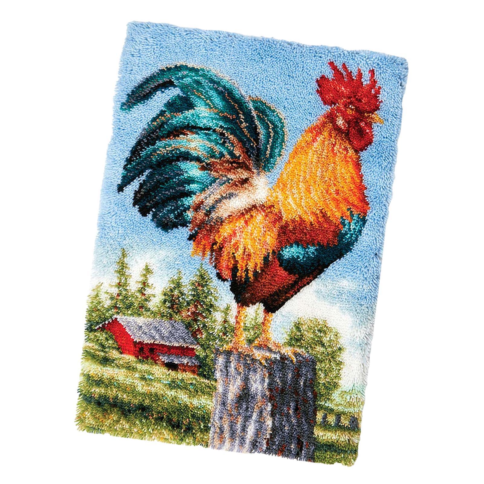 Bear Latch Hook Kit DIY Hand Craft for Pillow Mat Cushion Carpet Rug 50x40cm