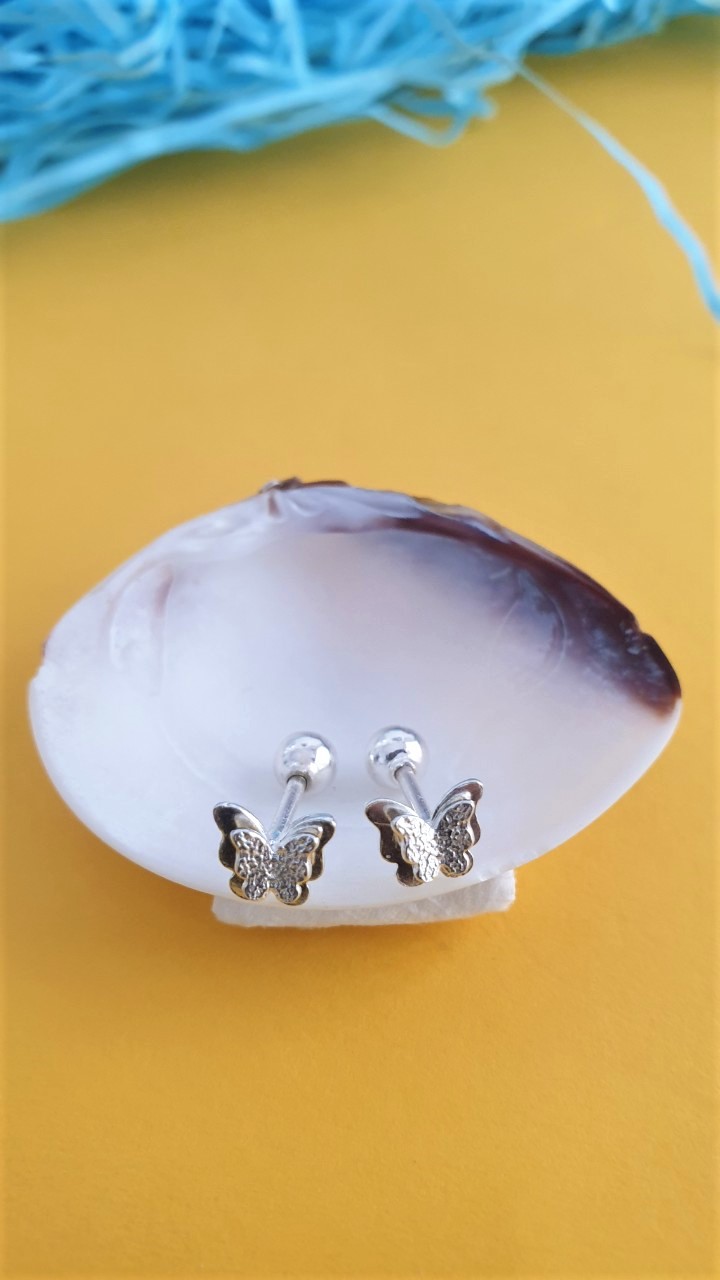 Bông tai Bạc NgọcHY, Bông tai Bạc Bướm đôi, chuôi vặn