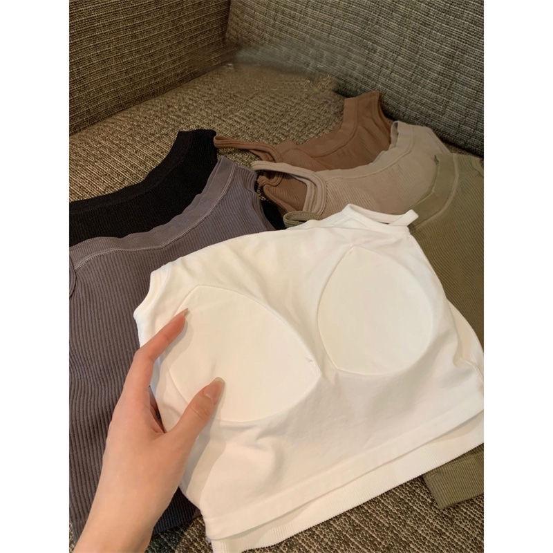 Áo bra nữ kèm mút cá tính, áo croptop dệt kim