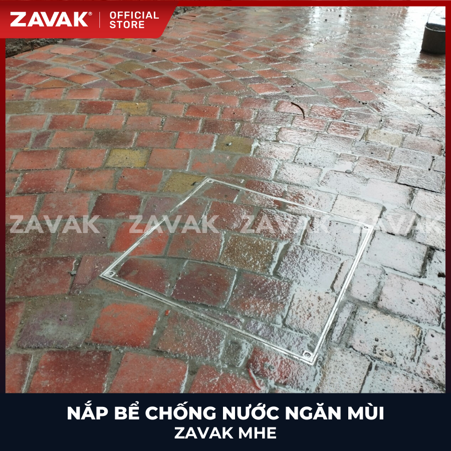 Nắp bể ngầm chống nước ngăn mùi inox ZAVAK MHE*-60 / KT 60x60cm, lát gạch 3cm, tải 500kg