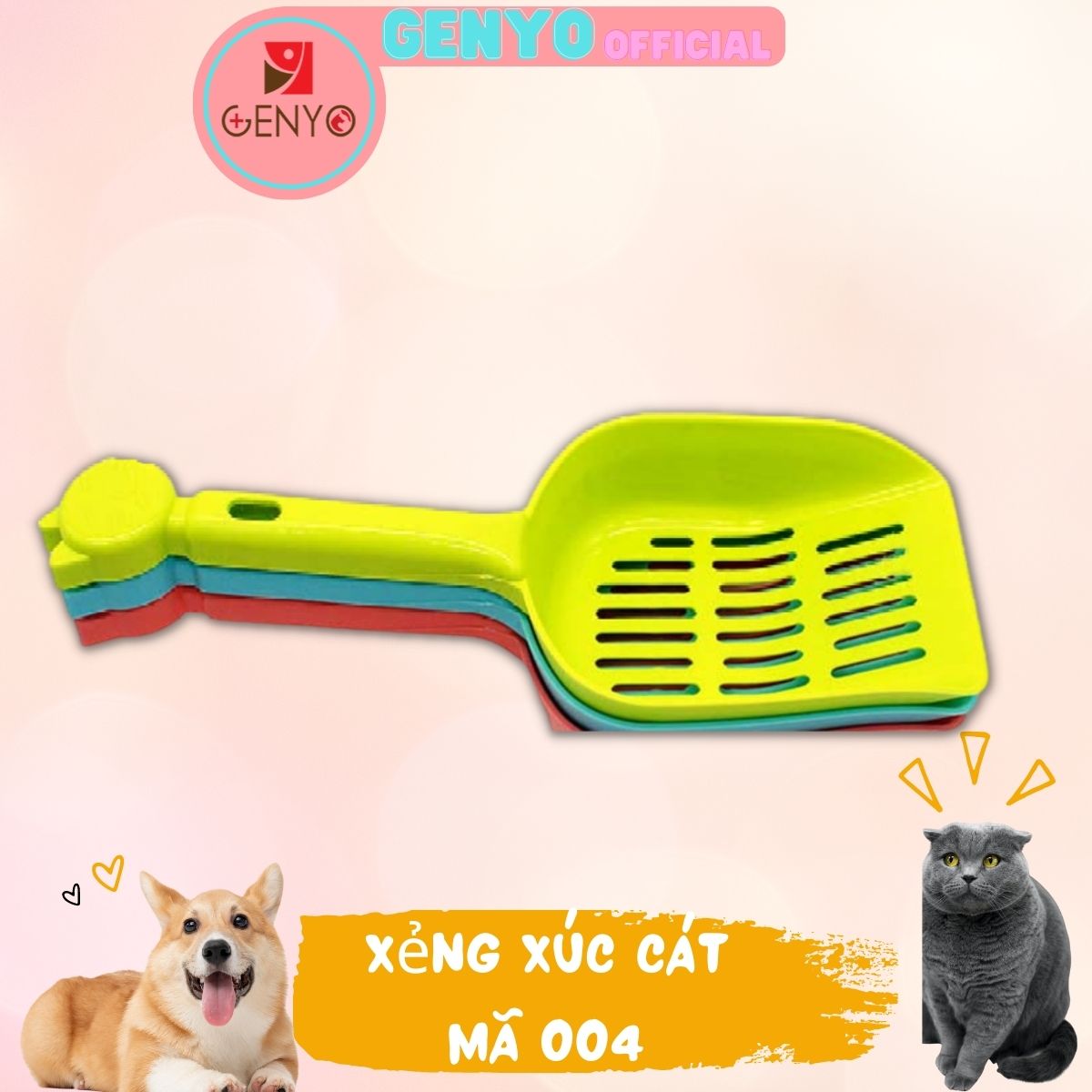 Xẻng vệ sinh cát cho mèo - Genyo Shovel 004 ( một cai, màu giao ngẫu nhiên )