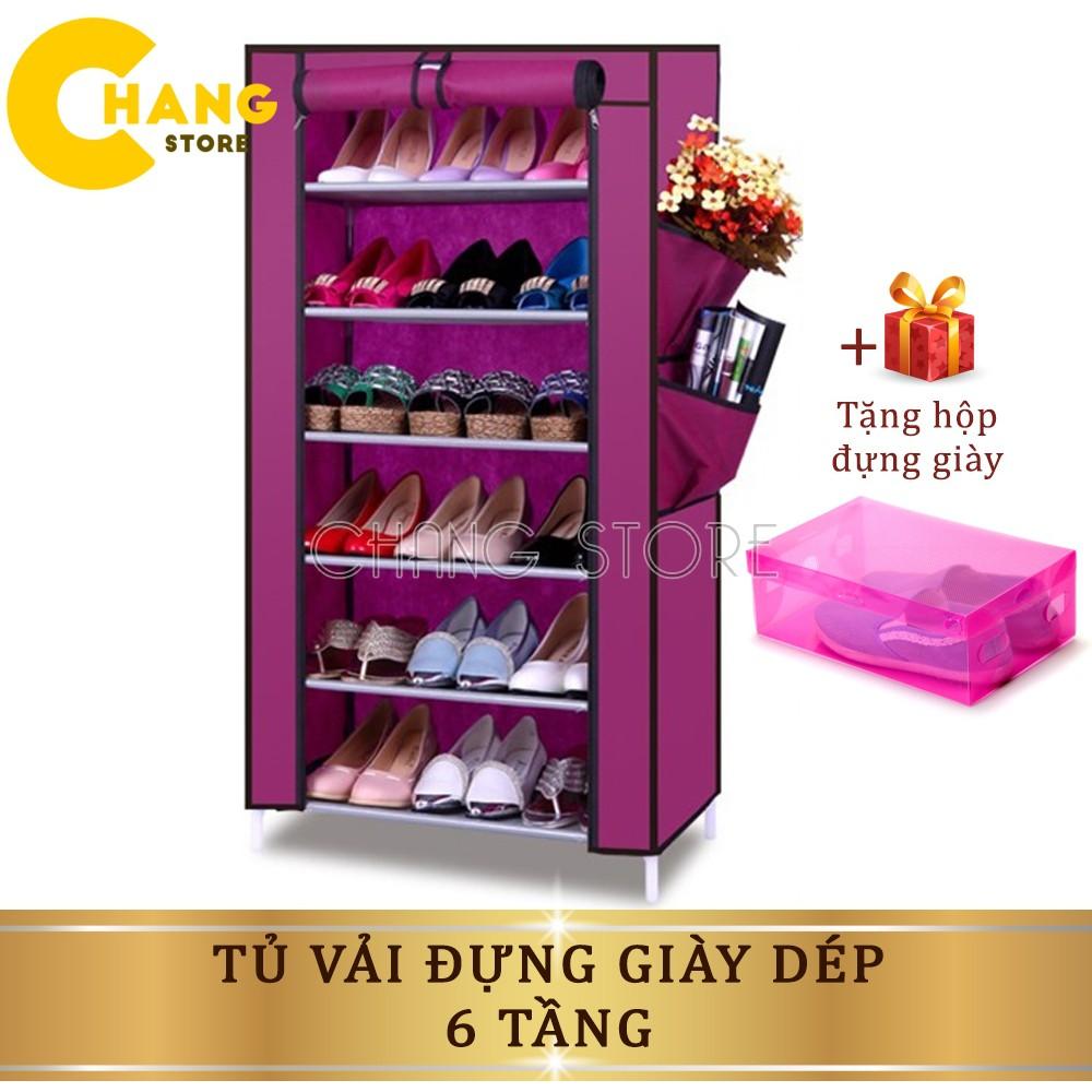 Tủ Giày Dép 6 Tầng Cao Cấp + Tặng Kèm Hộp Đựng Giày