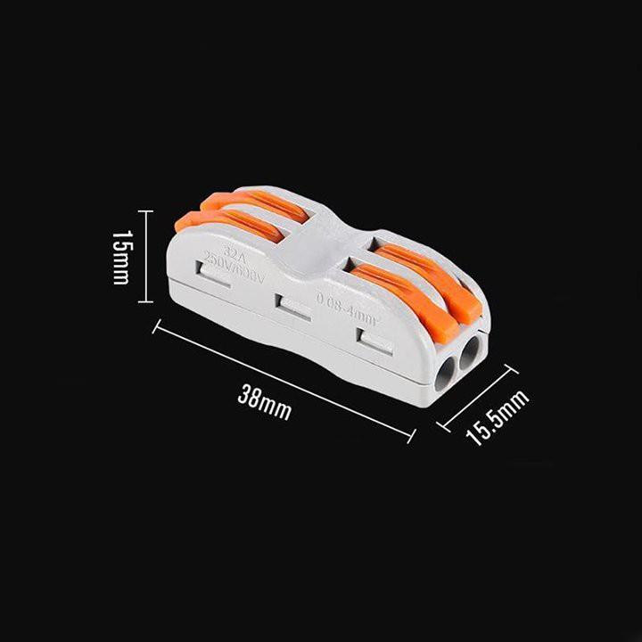 COMBO 10 đầu nối dây điện nhanh chống cháy nổ chịu tải 32A - 7000W, cút nối dây điện tiện lợi 2 đầu 4 cổng KV774-P2