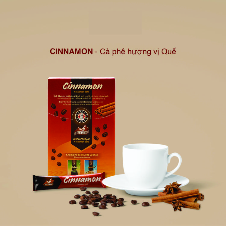 Cà Phê Hoà Tan Sữa Quế - Instant Delight Cinnamon - 160g - Rexsun