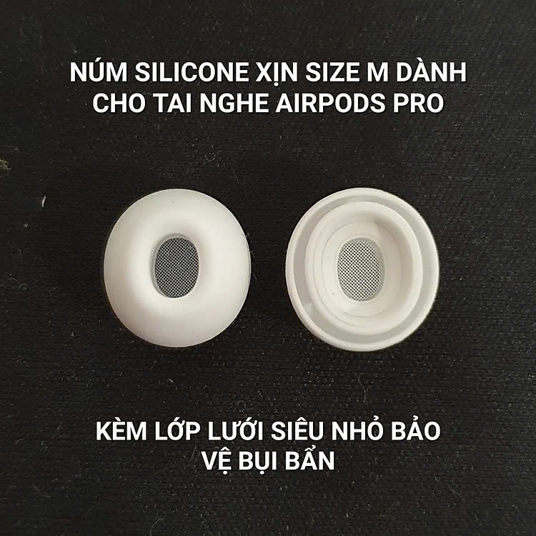 Bộ Núm Silicone Thay Thế Dành Cho Tai Nghe Airpods Pro Size M Chuẩn - Hàng Nhập Khẩu