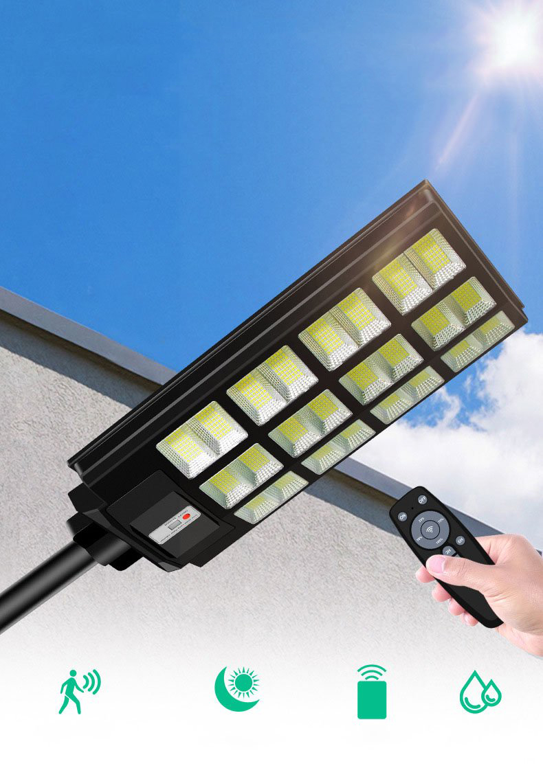 Đèn năng lượng mặt trời liền thể 800W, 12 Khoang, Vỏ nhựa ABS, Tấm pin liền, Cảm biến chuyển động, Ánhs sáng trắng- 800WLT