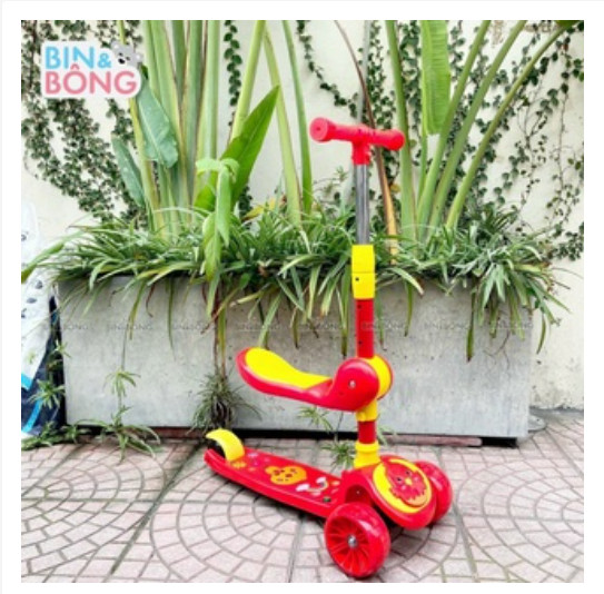 Xe trượt scooter có nhạc có đèn kiêm xe chòi chân 2 trong 1,dễ sử dụng, khả năng chống trượt mạnh