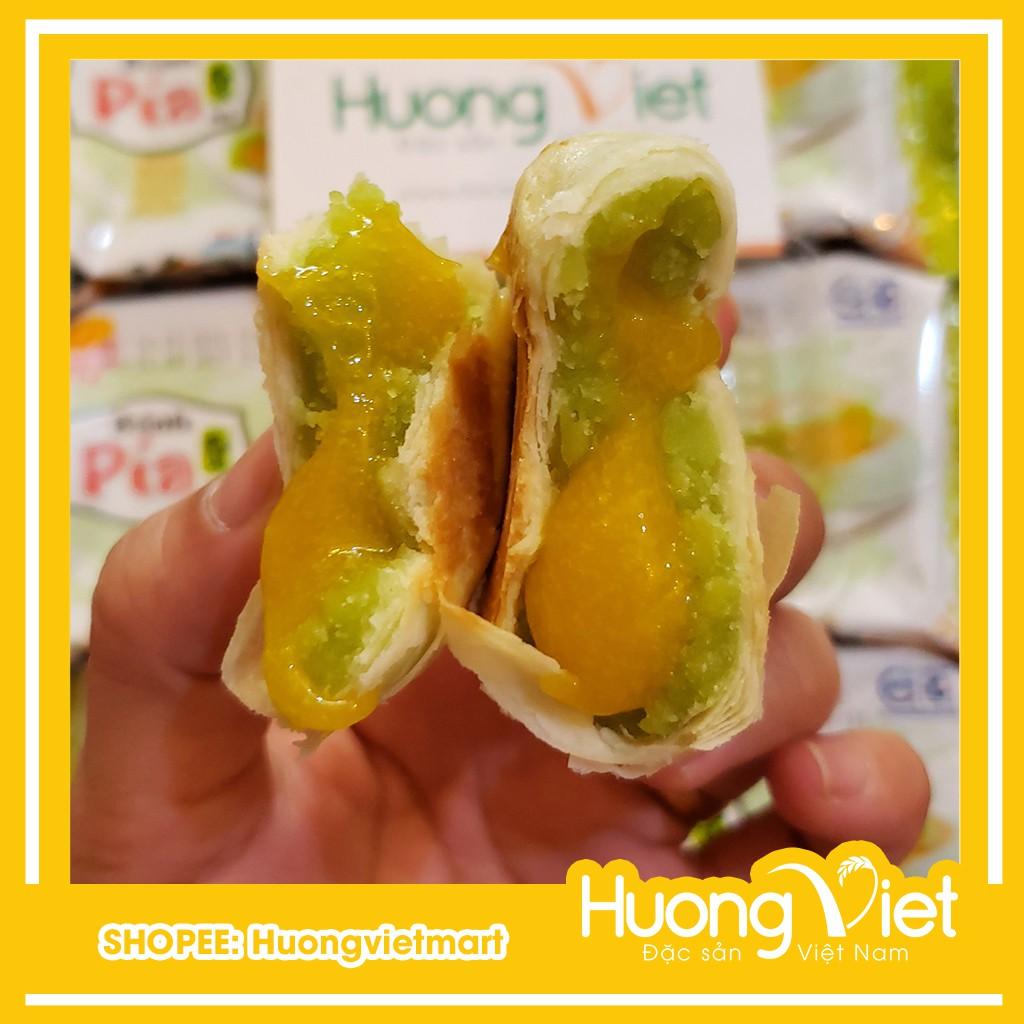 Bánh pía kim sa Tân Huê Viên đậu xanh lá dứa tan chảy 500g, bánh pía không sầu riêng trứng chảy
