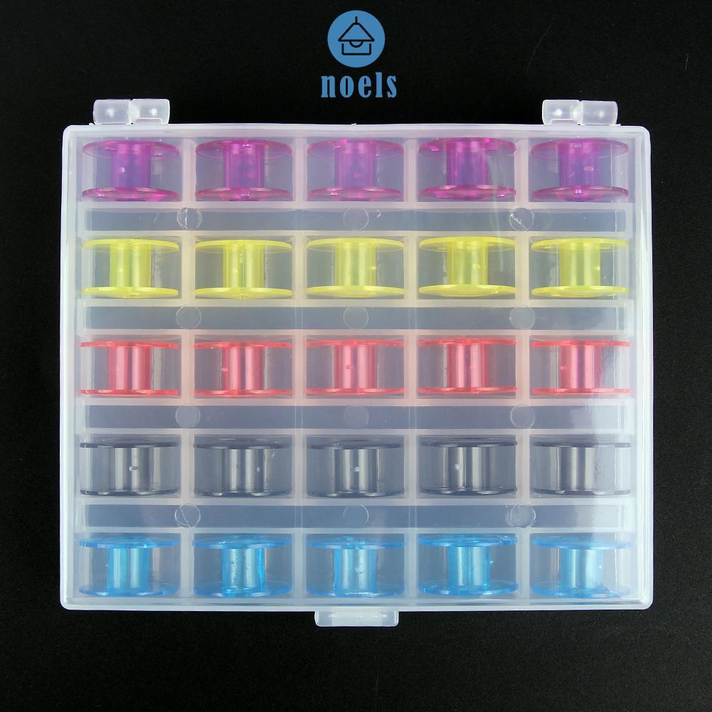 1 Hộp Nhựa 25 Cuộn Chỉ Cho Máy May Ốp