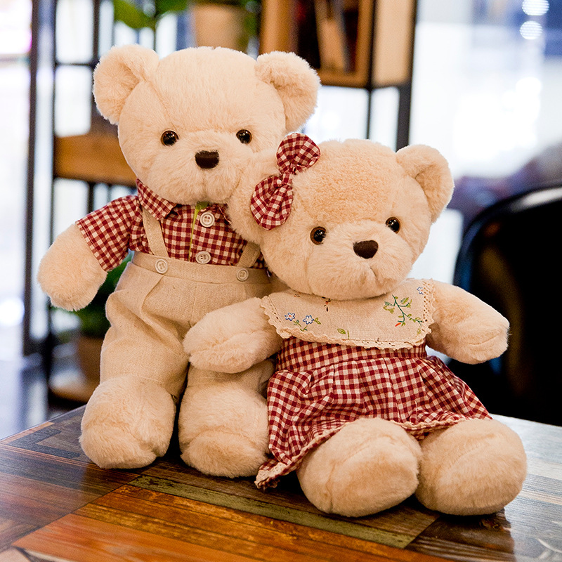 Gấu bông teddy mặc đồ đôi đáng yêu cho bé kích thước 40cm