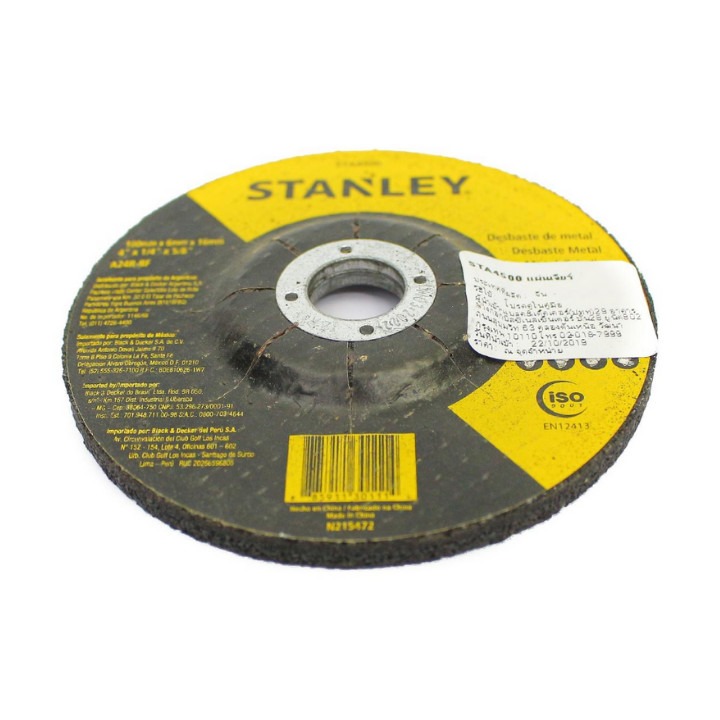 Combo Máy mài cầm tay Stanley STGS5100-B1 580W và Đĩa mài sắt Stanley STA4500 100 x 6 x 16 T27