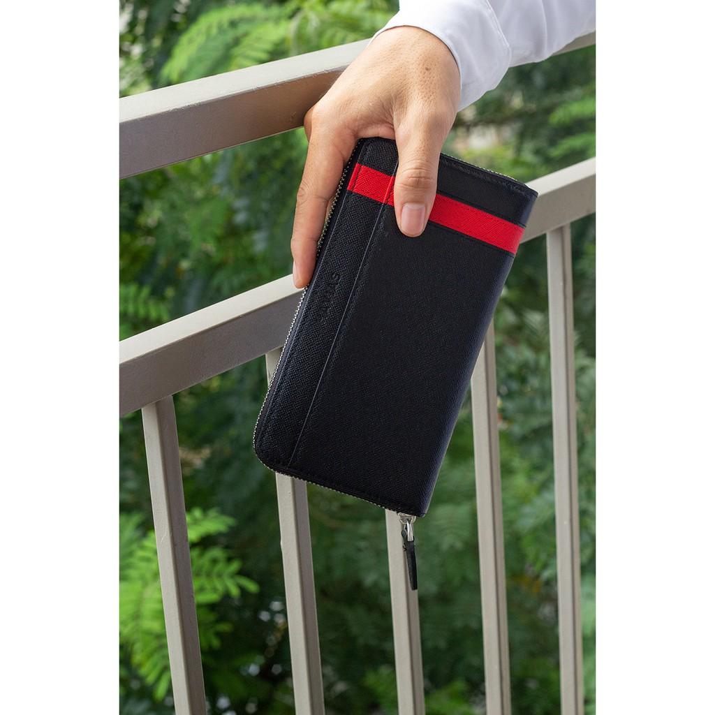 Ví Dài The Viva Zipped Long Wallet HAVIAS_Đen Phối Đỏ