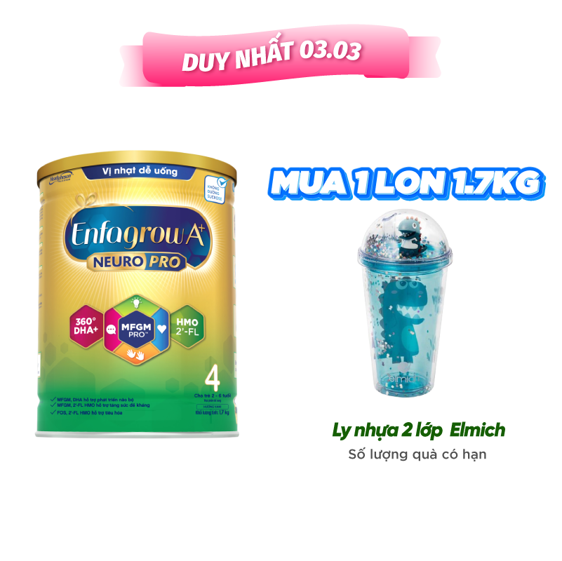 Sữa bột Enfagrow A NeuroPro 4 với 2-FL HMO cho trẻ từ 2  6 tuổi  1.7kg