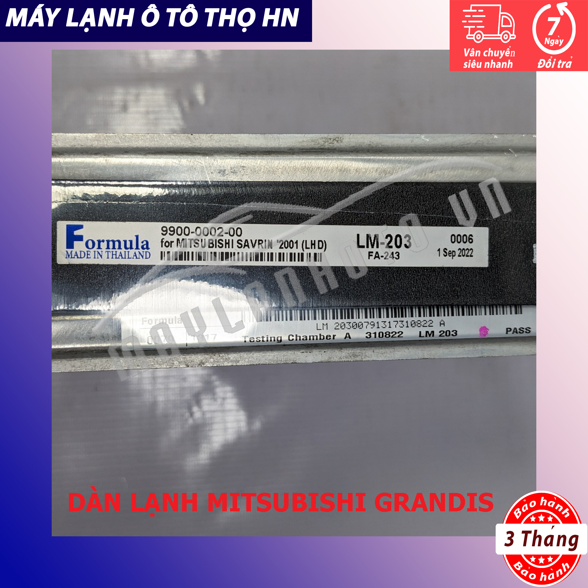 Dàn (giàn) lạnh Mitsubishi Grandis 2003 2004 2005 2006 2007 2008 2009 Hàng xịn Thái Lan 03 04 05 06 07 08 09