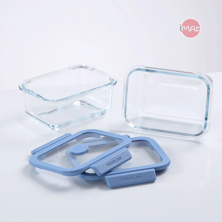 Bộ hộp thuỷ tinh chân không Neoflam VACU 8 món không bơm – Dùng lò vi sóng, lò nướng, tủ lạnh, an toàn sức khỏe