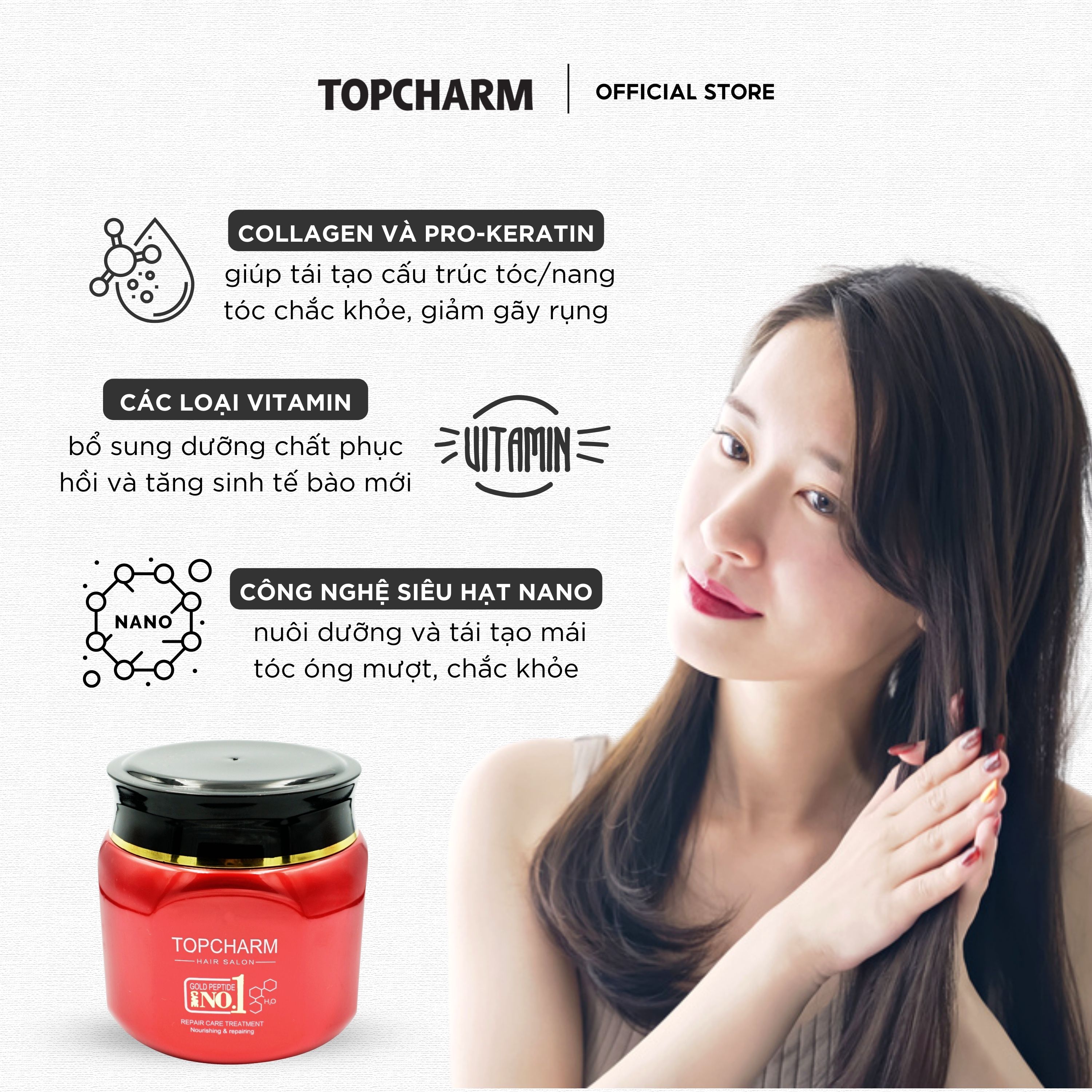 Kem Ủ Phục Hồi Tóc TOPCHARM Hương Nước Hoa Hủ 500g