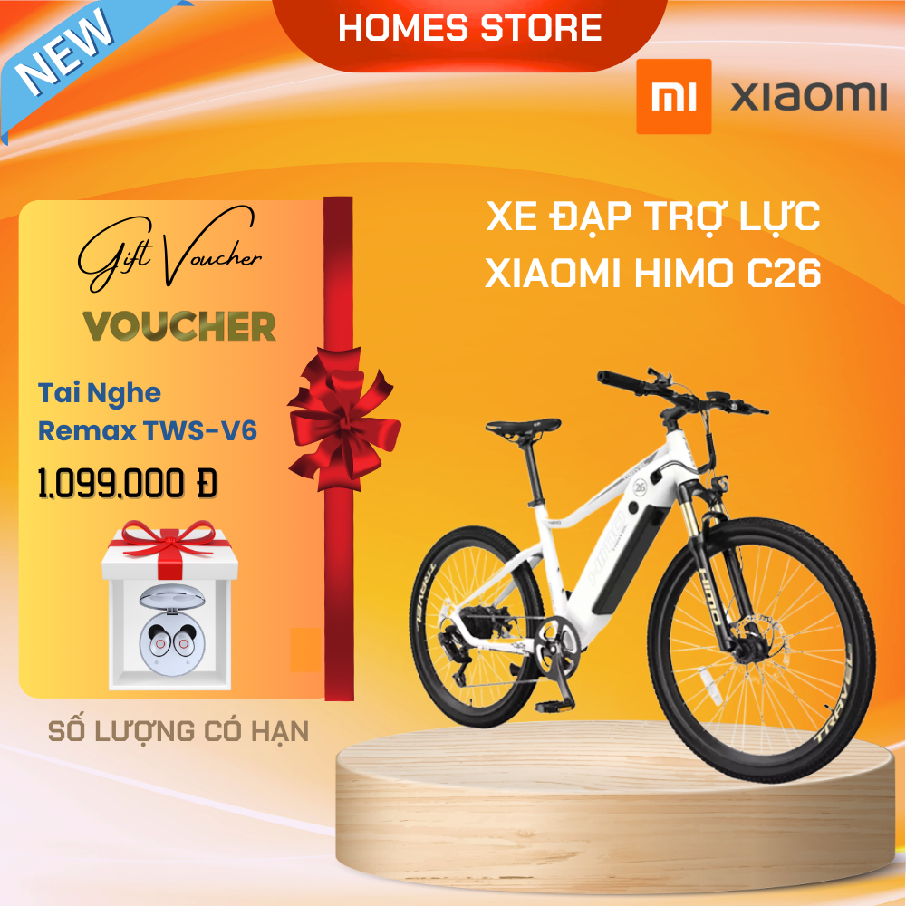 Xe Đạp Trợ Lực Điện XIAOMI HIMO C26, Pin Sử Dụng 100 Km, Tốc Độ 25 Km/giờ, Momen Xoắn 7 Cấp, Phanh Cảm Biến Ngắt Điện, Công Suất 250W - Hàng Chính Hãng