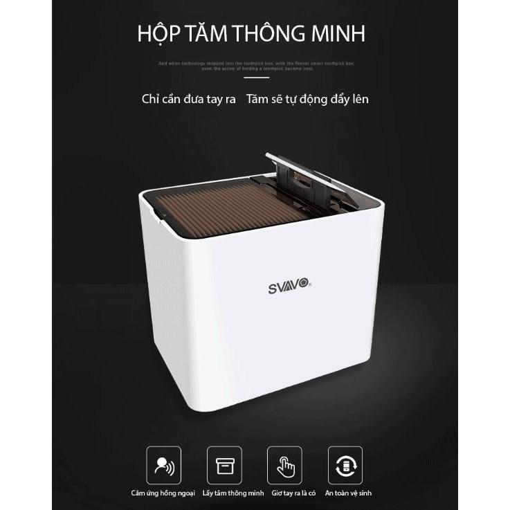 Hộp tăm để bàn cảm ứng SVAVO tia UV diệt khuẩn - The Royal's