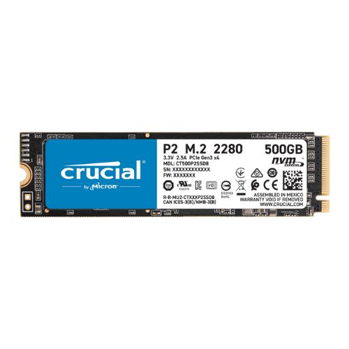 Ổ cứng SSD Crucial P2 500GB NVMe 3D-NAND M.2 PCIe Gen3 x4 CT500P2SSD8 - HÀNG CHÍNH HÃNG