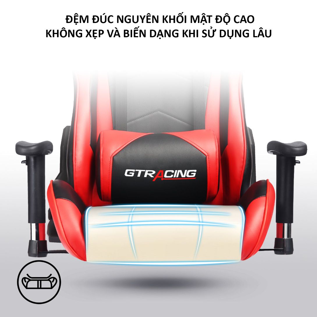 Ghế gaming FUFUTECH GTracing giá rẻ da PU cao cấp có tay vịn nâng hạ 3D, tựa lưng điều chỉnh dành cho streamer, game thủ