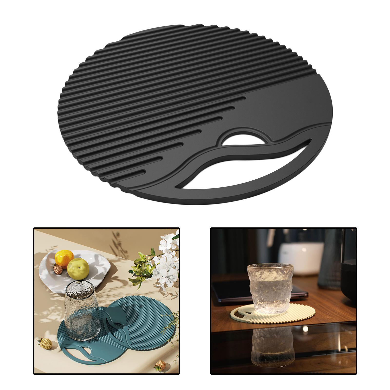 Silicone Table Mat Heat Resistant Non Slip Placemat  Black