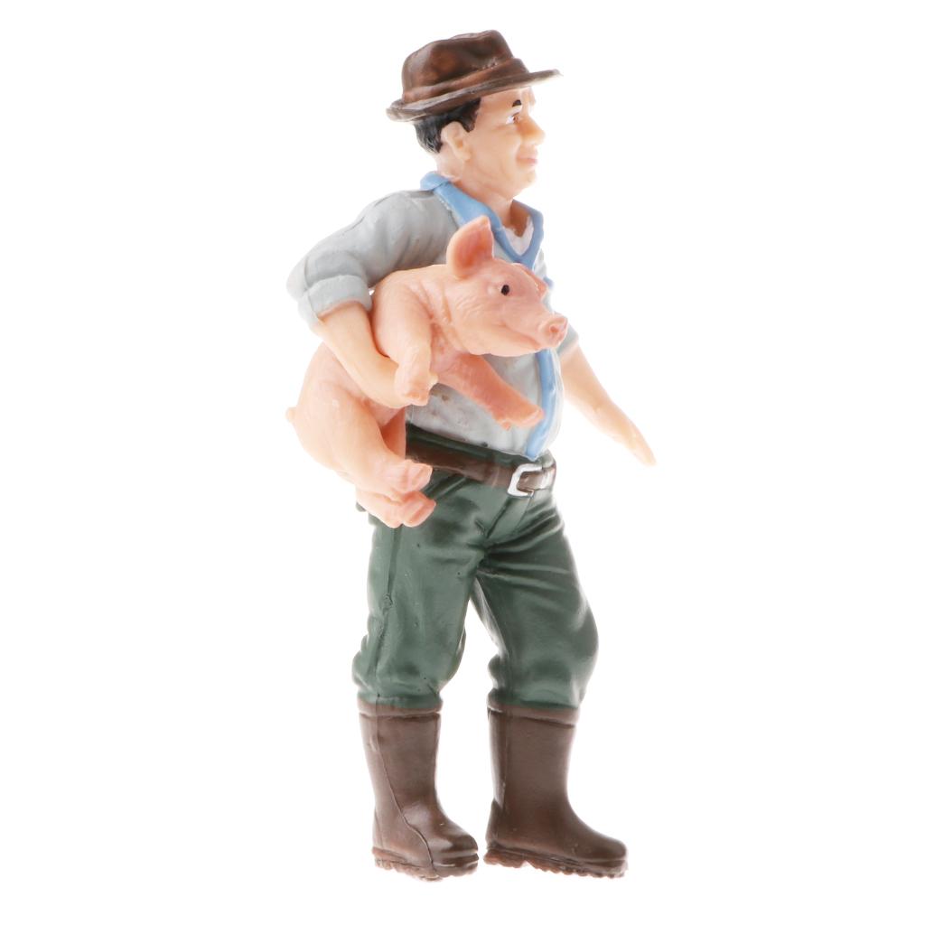 3 Pieces Simulation Farmer Model Action Figures Kids Toy Collections Gift