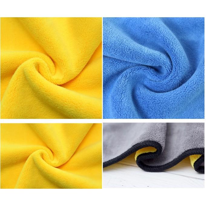 Khăn lau đa năng Microfiber 30x40cm - 2 Mặt HÀNG LOẠI 1 siêu dày dặn thấm hút không rụng lông - Chuyên dụng cho ô tô