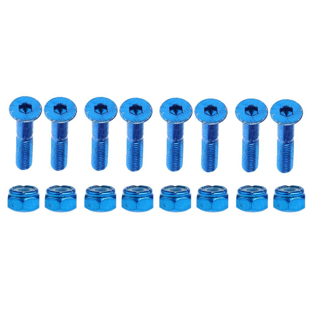 16PCS 1'' FLAT HEAD REPLACEMENT SKATEBOARD TRUCK HARDWARE LONGBOARD SCREWS BOLTS