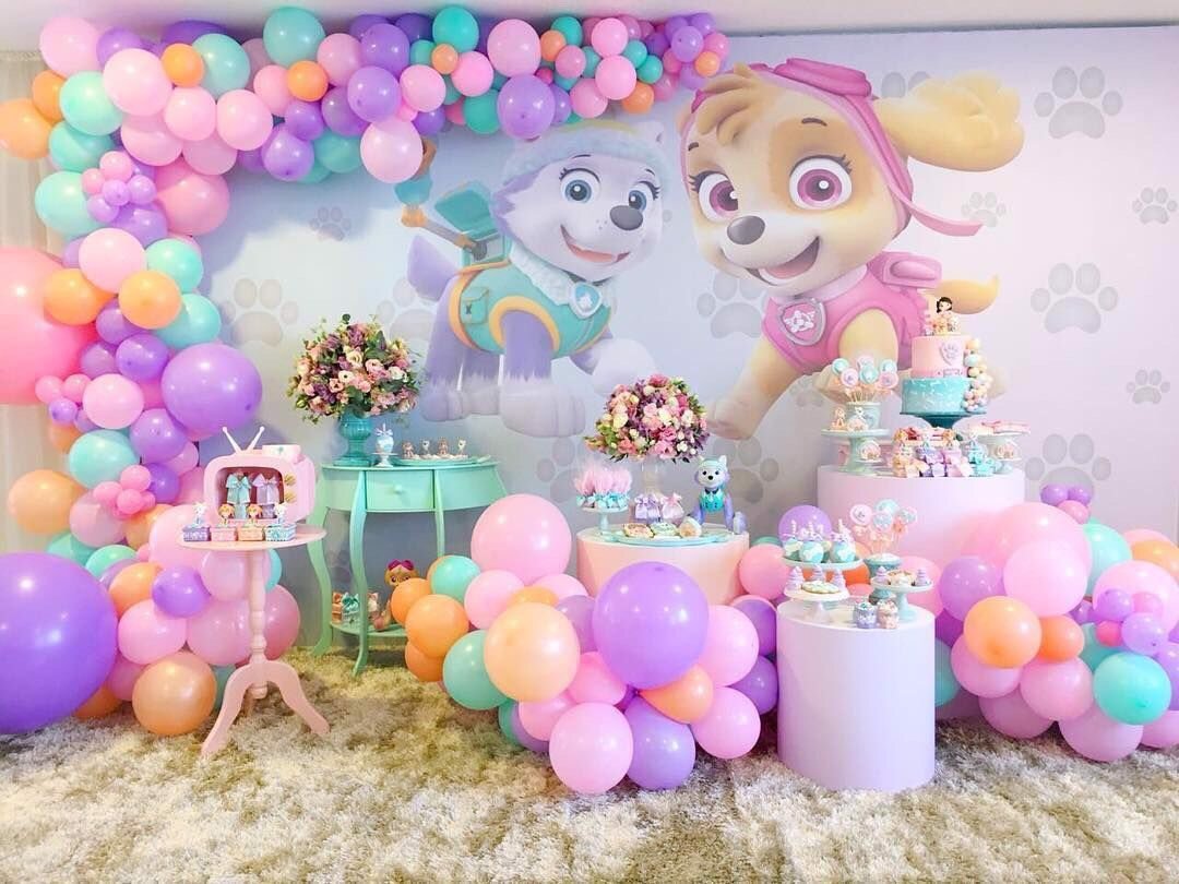 Bộ bong bóng trang trí sinh nhật chủ đề chó cứu hộ paw patrol balloon CCH09