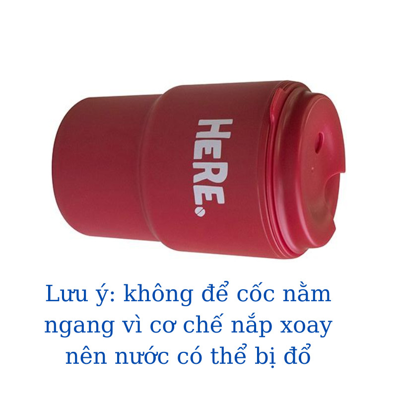 Combo 2 cốc uống nước kèm nắp xoay có lỗ cắm ống hút  320ml