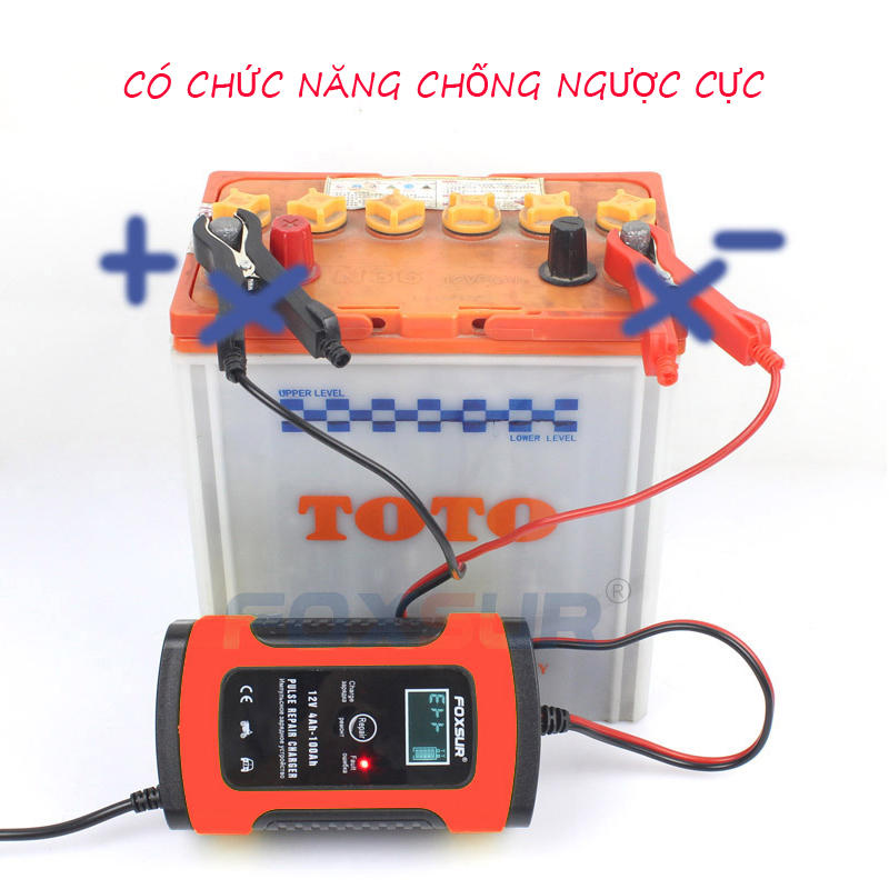 Sạc bình ắc quy 12V tự ngắt khi đầy chức năng bảo dưỡng phục hồi ắc quy bằng khử sunfat chống ngược cực