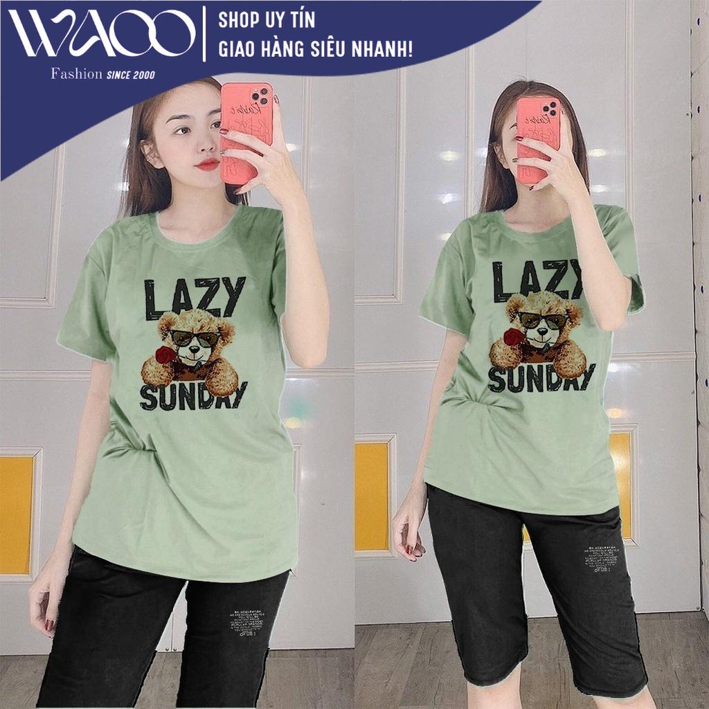 Đồ Bộ Mặc ở Nhà Nữ Quần Lửng Bigsize Thun Cotton Thể Thao Đẹp Dễ Thương Cute, DBN27