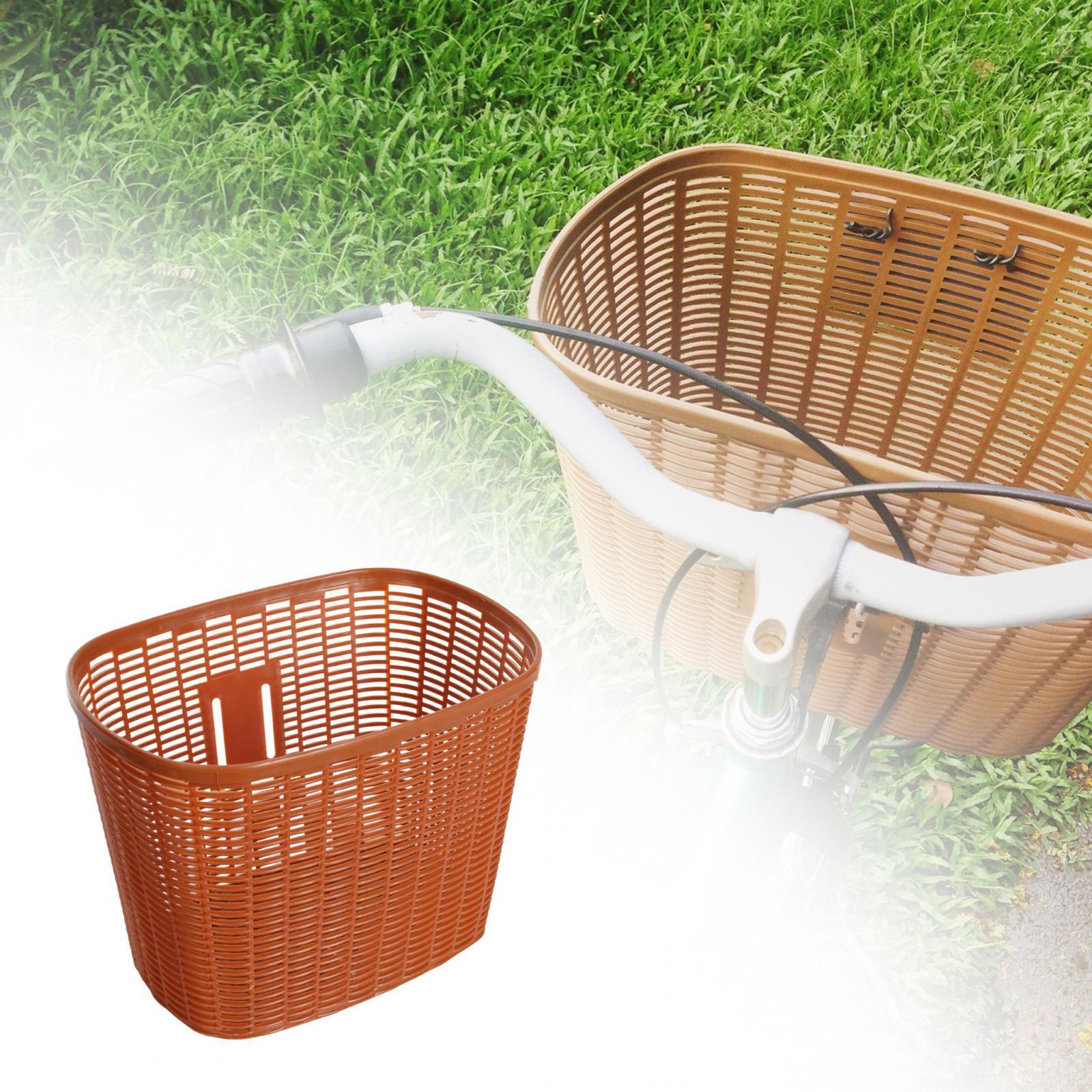 Bike Basket Carrier Pannier Bike Accessory Imitation Rattan Handlebar Basket