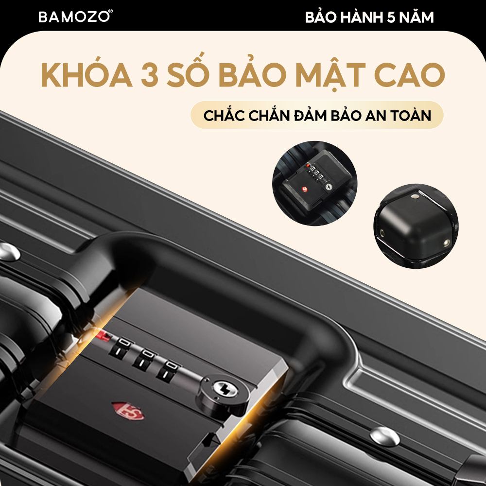 Vali Du Lịch B Bamozo 9033 Size 20/24 Khóa Sập Cao Cấp Bảo Hành 5 Năm - Lỗi 1 Đổi 1 Trong 30 Ngày