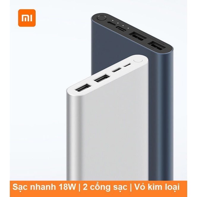 PIN SẠC DỰ PHÒNG 10000MAH MI 18W FAST CHARGE POWER BANK 3 - HÀNG NHẬP KHẨU