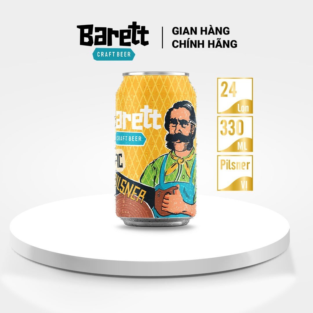 Thùng 12 lon bia thủ công Pacific Pilsner (330ml)