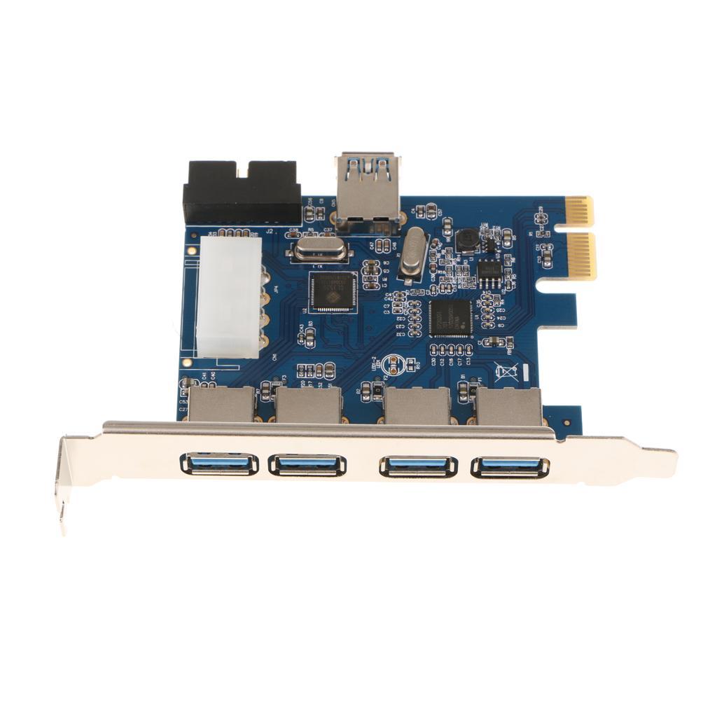 4Port SuperSpeed USB3.0 PCI-Express Desktop PC Connector Card Built in 19pin