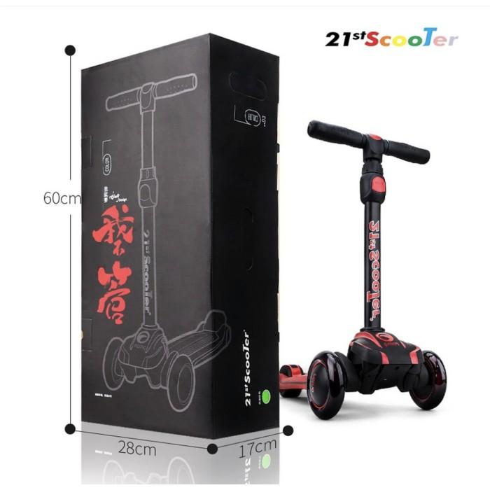 Xe trượt scooter 21st có giảm xóc, 3 bánh phát sáng cho bé - Tặng bảo hộ 7 món