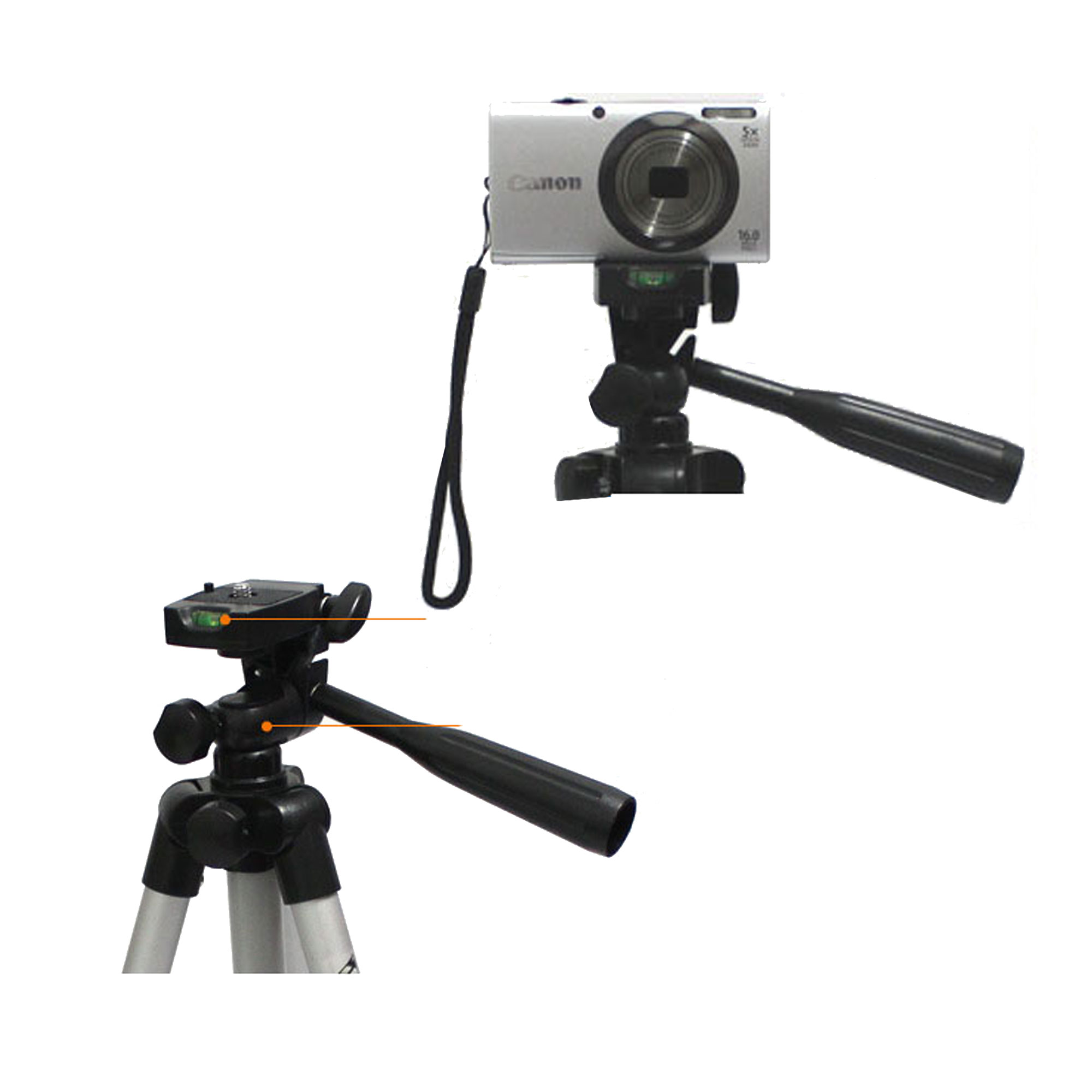 Tripod Chân Đế Giá Đỡ Điện Thoại LiveStream - Action Camera GoPro - Máy Ảnh Cỡ Nhỏ Với 3 Chân Vững Chắc - KhoNCC Hàng Chính Hãng - KPD-1616-Tripod3310 (Bạc, Đen)