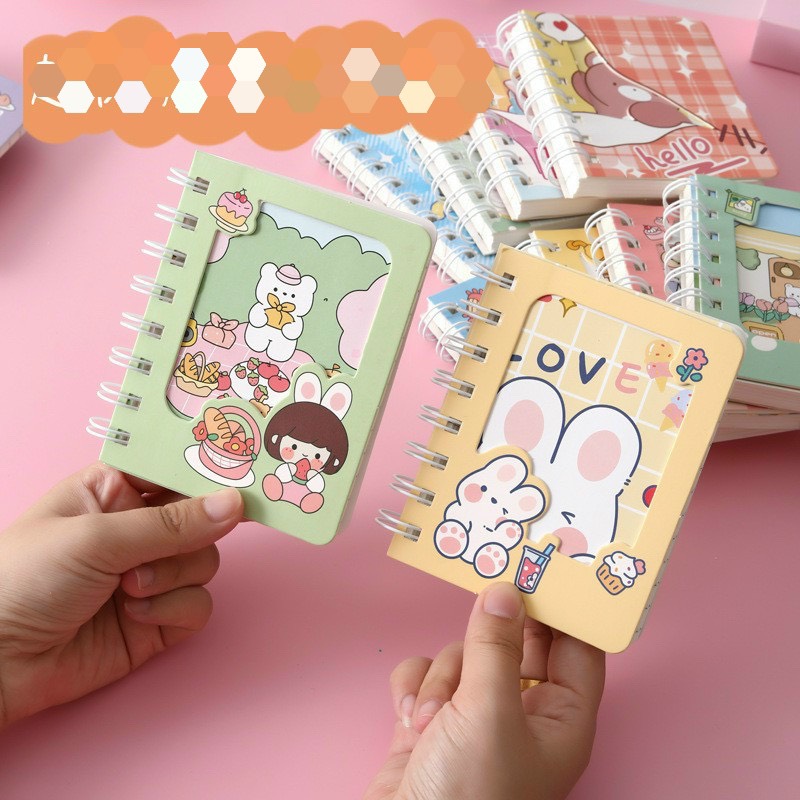 Sổ lò xo A7 mini bìa cửa sổ 3D siêu cute 160 trang