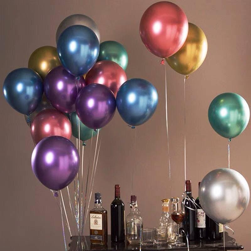 50 quả bóng bay sinh nhật chrome siêu nhũ 10 inch - bong bóng sinh nhật chrome siêu nhũ