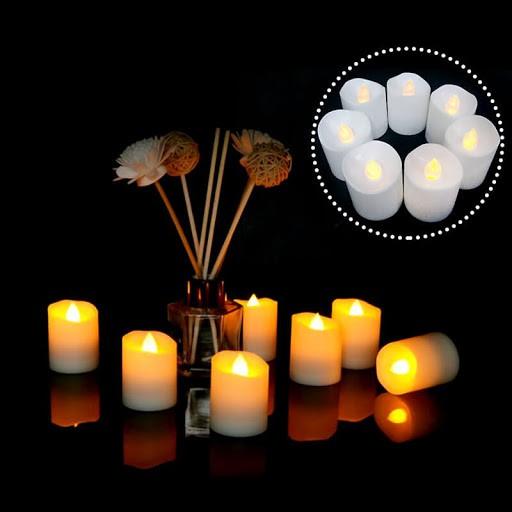 Nến điện TẶNG KÈM pin, LẤP LÁNH như thật, trang trí không gian lãng mạn.