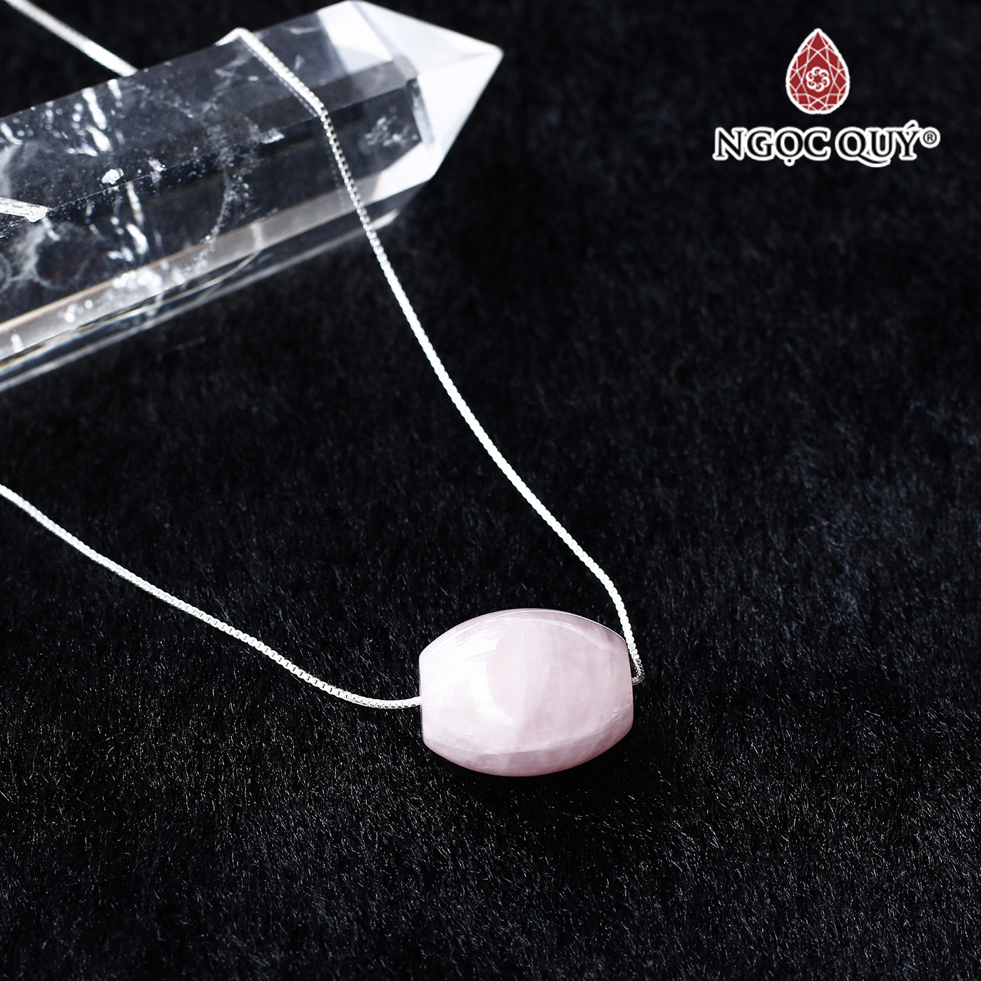 Mặt dây chuyền lu thống đá thạch anh hồng tặng dây bạc mệnh hỏa, thổ - Ngọc Quý Gemstones
