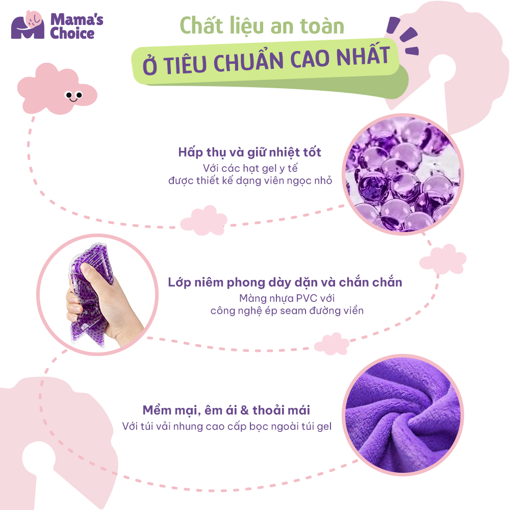 Túi Chườm Ngực Mama's Choice, Túi Chườm Nóng Lạnh Giúp Mẹ Thông Tắc Tia Sữa, Kích Sữa, Giảm Đau Ti Hiệu Quả